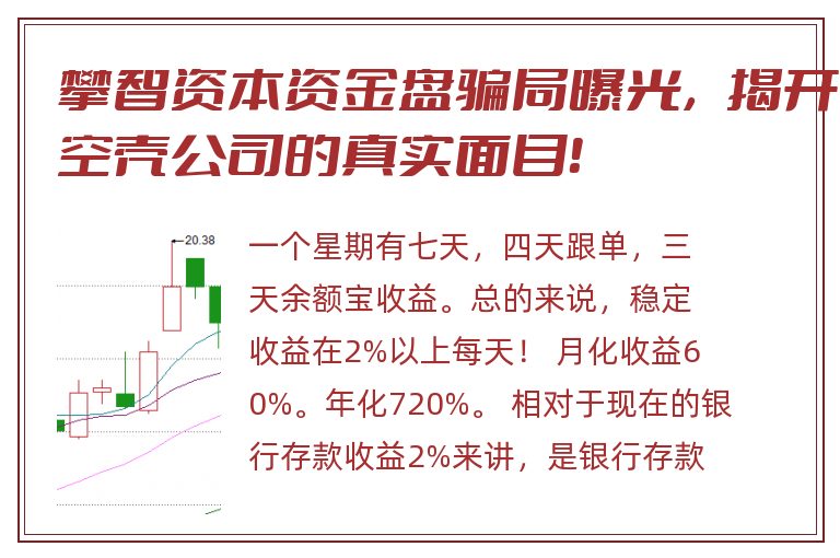 攀智资本资金盘骗局曝光，揭开空壳公司的真实面目！