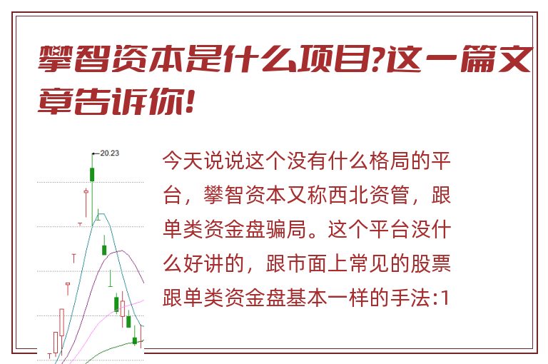 攀智资本是什么项目？这一篇文章告诉你！