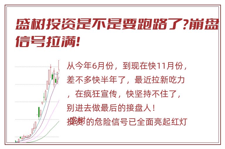 盛树投资是不是要跑路了？崩盘信号拉满！