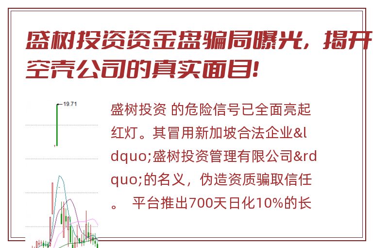 盛树投资资金盘骗局曝光，揭开空壳公司的真实面目！