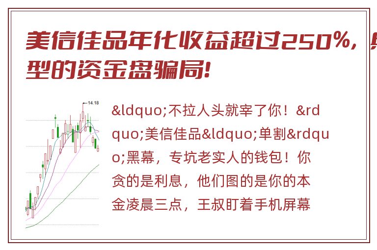 美信佳品年化收益超过250%，典型的资金盘骗局！