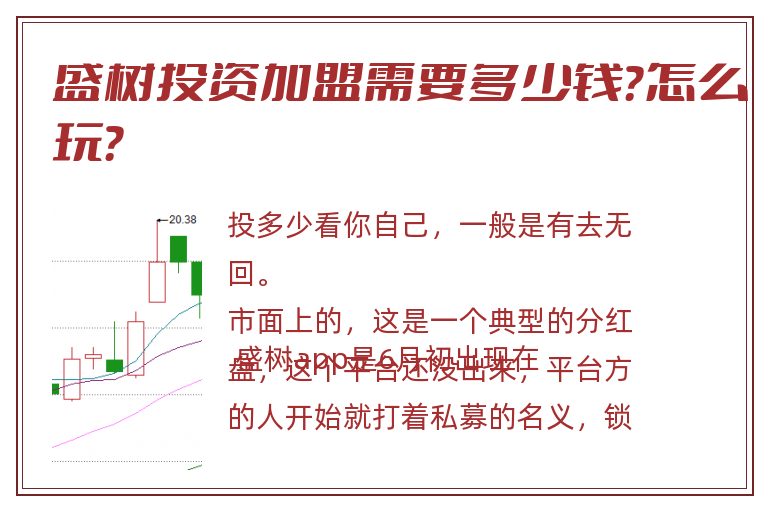 盛树投资加盟需要多少钱？怎么玩？