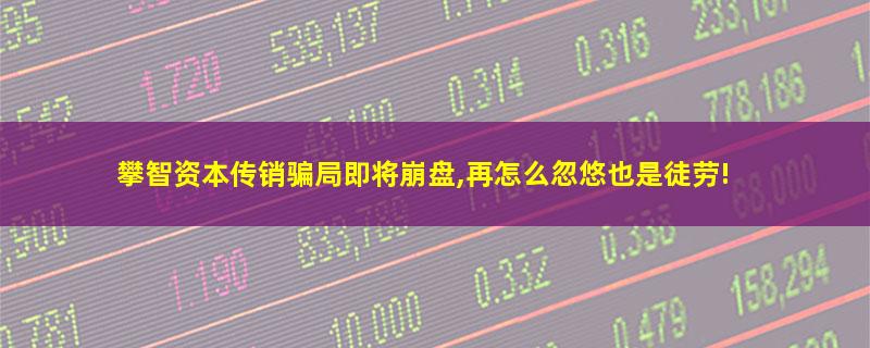 攀智资本传销骗局即将崩盘,再怎么忽悠也是徒劳!.jpg 攀智资本.jpg